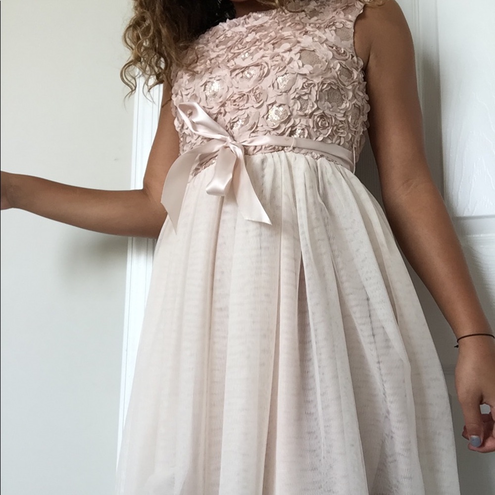 Rose Gold Girls “flower” dress size 14